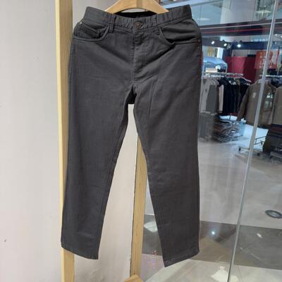 依文诺丁山男士新款特价商务弹性春秋稍厚款深灰色牛仔裤专柜同款