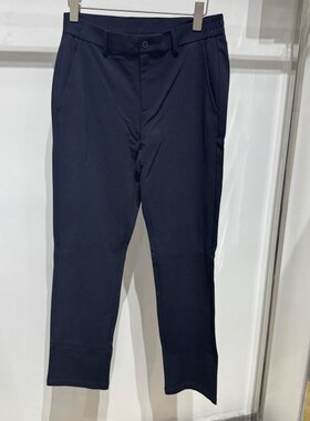 依文男士商务秋款弹性莫代尔免烫护腰藏蓝色休闲西裤吊牌价1380元