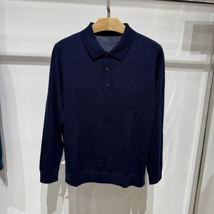 2699元 翻领针织纯羊毛衣衫 商务墨绿黑灰藏青色薄款 威尚梵恩斯男士