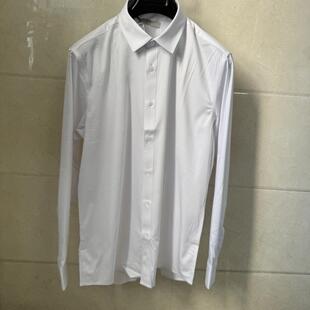 商务春夏秋款 专柜同款 特价 衬衫 免烫抗皱白深灰蓝色长袖 依文男士