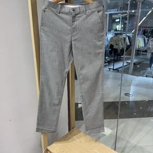 威尚梵恩斯男士商务高档修身莱赛尔亚麻春夏透气灰色休闲裤1499元