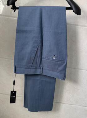 依文男士意大利TrabaldoTogna1840纯羊毛蓝绿色西裤吊牌价1500元