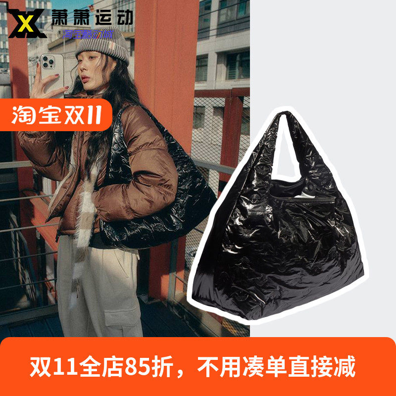 Adidas三叶草logo印花女子休闲斜跨包运动大容量手提单肩包II3395