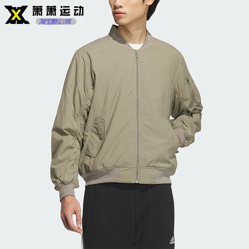 Adidas阿迪达斯男子加绒棒球服飞行员外套运动休闲立领夹克JP4646