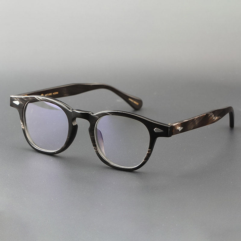 504牛角眼镜配近视眼镜框镜架男黑框配变色镜片大脸大框潮女1121