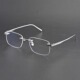 S925银复古休闲无框方框眼镜 贵金属眼镜男女近视眼镜镜架男1196