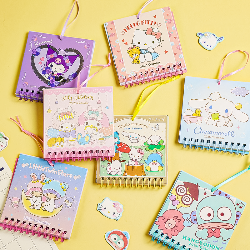 新款2026年小挂历香港版假期可爱日历三丽鸥迷你挂历桌面小摆件,文具电教/文化用品/商务用品,台历,淘宝优惠券,粉丝福利购,淘宝优惠卷
