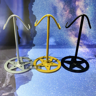 合金爱心月亮片状摆件支架五角星底盘款高端创意家居摆件支架装饰