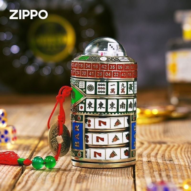 zippo打火机正品 古银窄机重甲鸿运满贯 男士防风机煤油收藏礼物