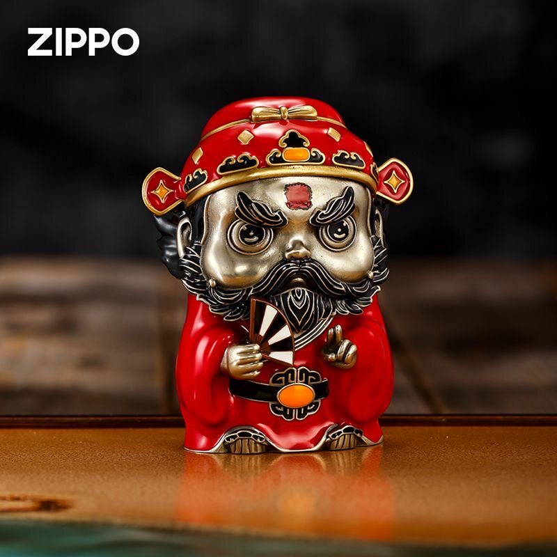 zippo打火机银套壳重甲萌趣钟馗