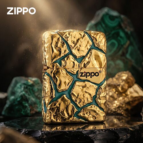 zippo打火机夜光重甲裂纹金石