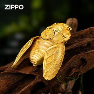 zippo打火机正品原装 镀金窄机贴章一鸣惊人 男士防风机煤油礼物