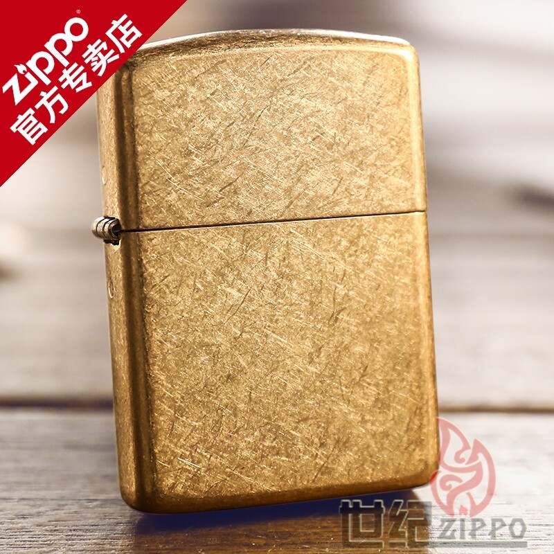 zippo镀金花沙盔甲礼品打火机