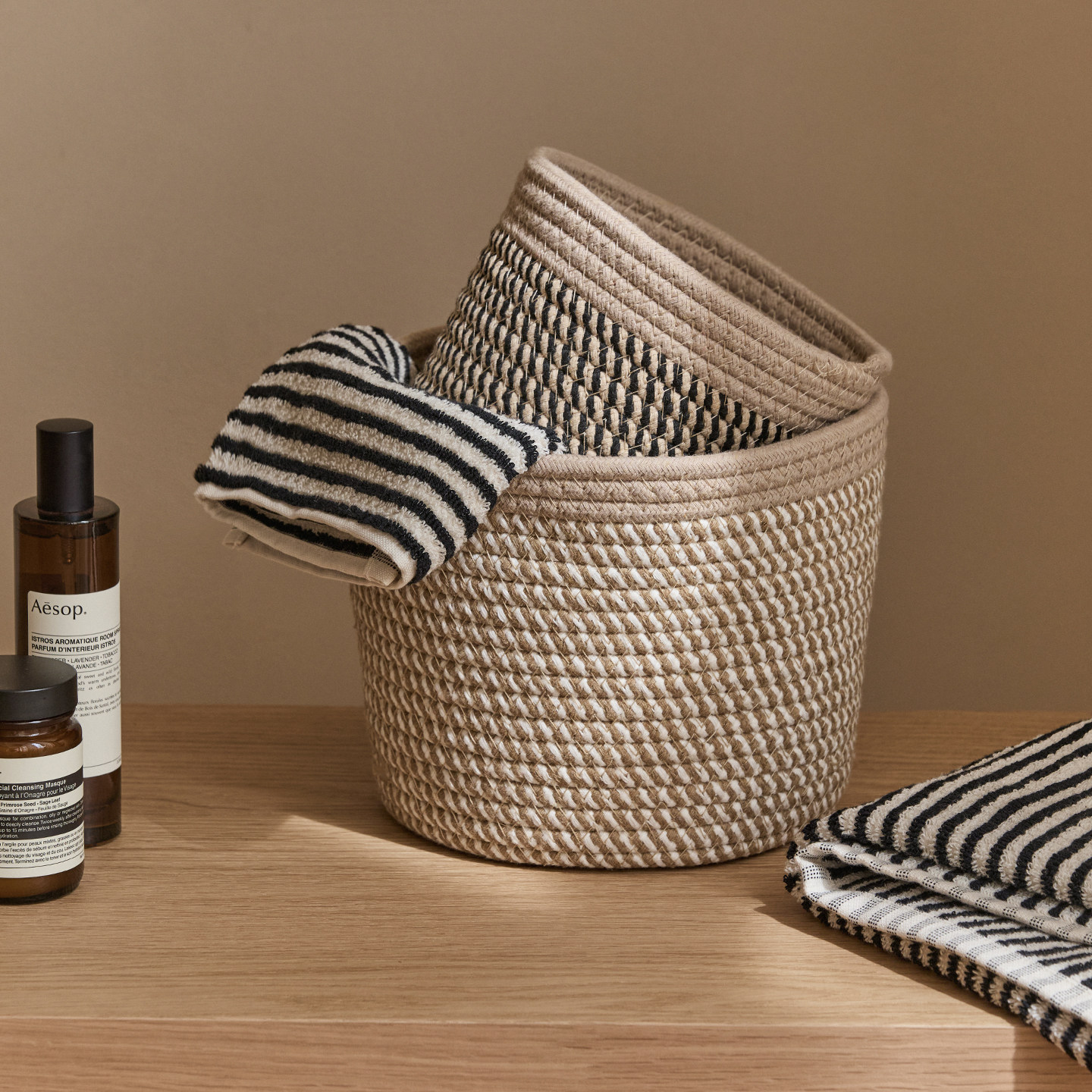 手工棉线编织篮零食杂物筐化妆品收纳筐桌面钥匙茶几玄关收纳篮,收纳整理,其他收纳篮,淘宝优惠券,粉丝福利购,淘宝优惠卷