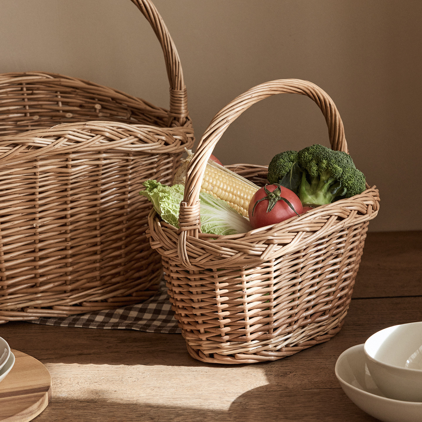 野餐篮藤编水果篮购物篮手提篮收纳筐柳编篮子送礼伴手礼鸡蛋花篮,收纳整理,其他收纳篮,淘宝优惠券,粉丝福利购,淘宝优惠卷