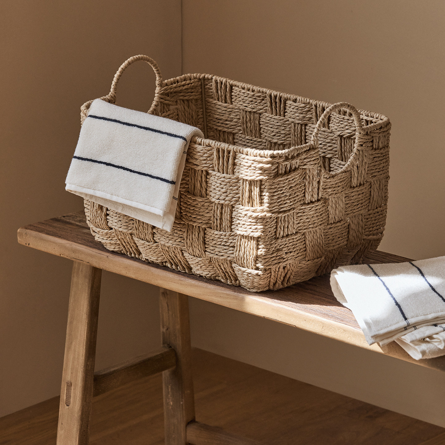 日式桌面收纳篮收纳筐厨房卫生间储物筐零食杂物藤编收纳盒收纳框,收纳整理,收纳筐,淘宝优惠券,粉丝福利购,淘宝优惠卷