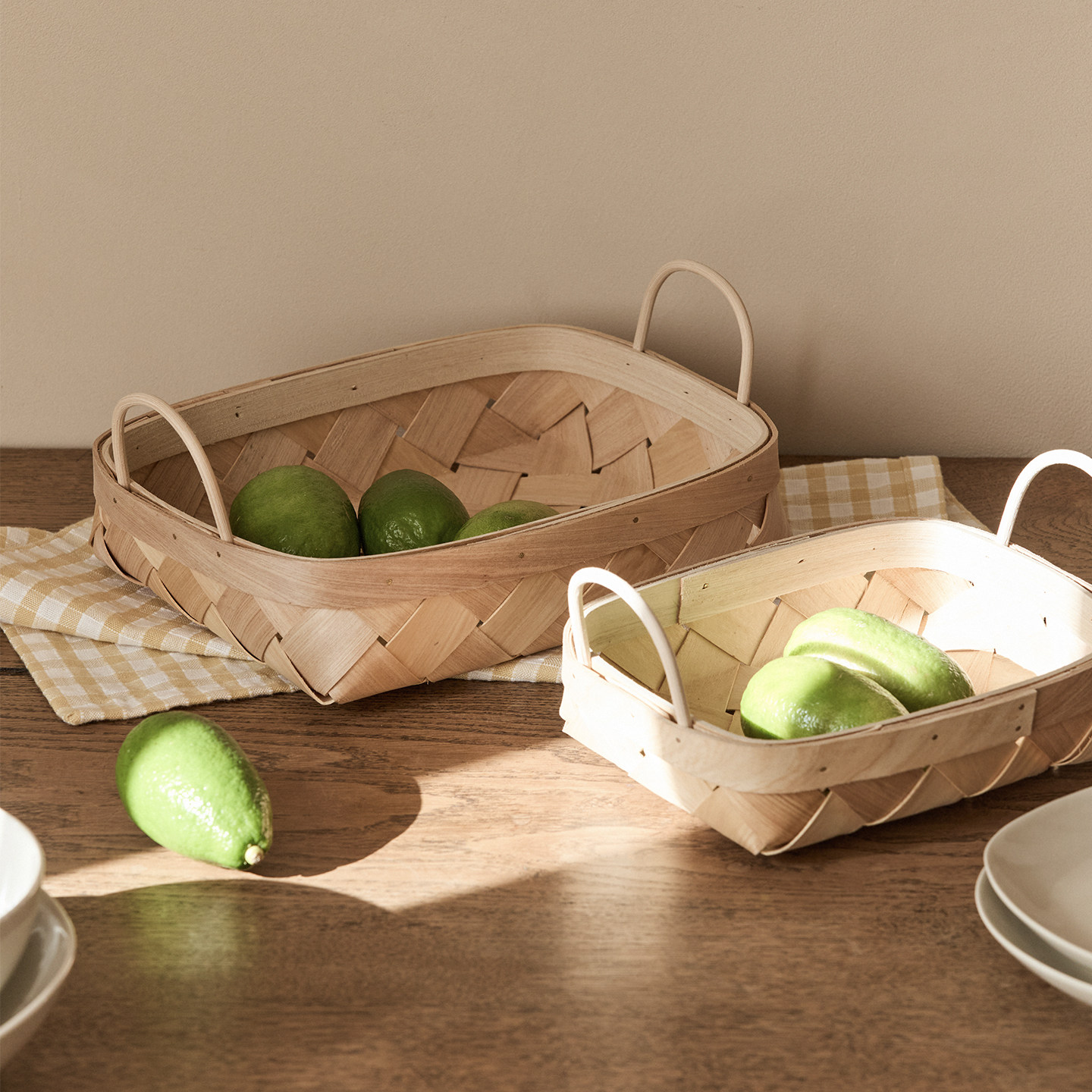 手工编织木片收纳筐厨房蔬菜水果零食杂物收纳篮手提储物篮竹筐子,收纳整理,其他收纳篮,淘宝优惠券,粉丝福利购,淘宝优惠卷
