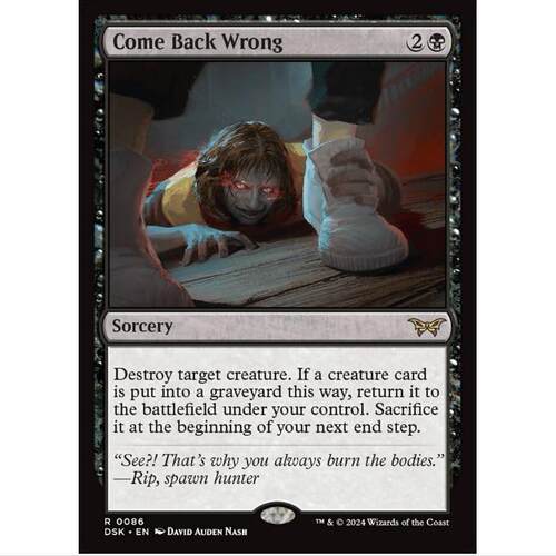 重庆超牌 万智牌 恶念重返 Come Back Wrong 鬼影 DSK 292