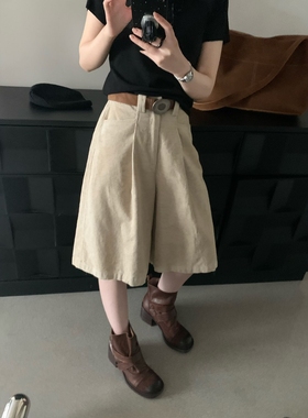 卡蔓诗qzx10558韩系高腰A字显瘦阔腿休闲裤女2025秋宽松百搭中裤