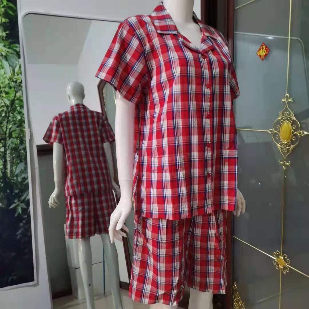 棉花堡女士家居服睡衣套装夏季纯绵半袖短裤布料优质特惠活动促销