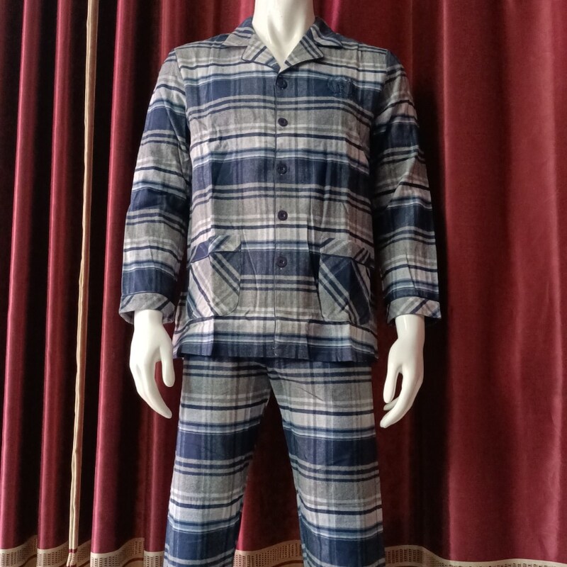 睡衣汝斯芬男长袖纯棉春秋款青少年优质舒适全棉秋冬季家居服套装