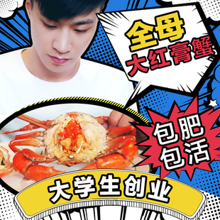 爷爷养的蟹三门青蟹大红膏蟹母螃蟹红鲟水产海鲜鲜活海蟹特产礼盒