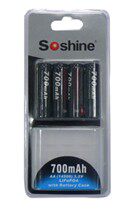 磷酸铁锂 可充电池 14500 AA 700MAH 3.2V 4节电池+2节占位筒卡装