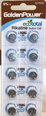 10粒GoldenPower LR920G LR920GH AG6 371SR927 1m电池370 sr69w