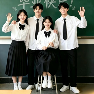 英伦学院风jk制服套装男女学生长袖校服毕业照运动会集体活动班服