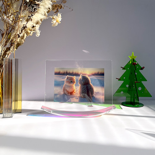 彩色亚克力相框透明双面展示画框7寸A5长方形DIY定制照片裱装框架
