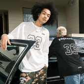 网眼透气速干长袖 JUST VIBE美式 T恤情侣冰球服户外运动球衣投篮服