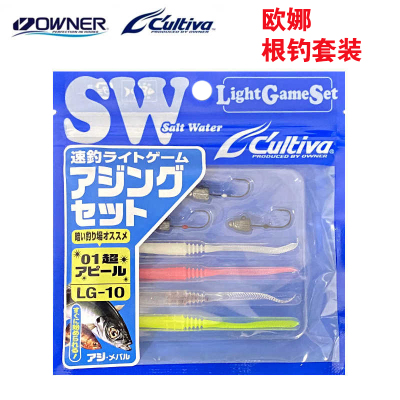 OWNER欧娜根钓铅头钩软饵套装JH84 MW-03针尾软虫微物路亚马口