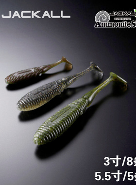 jackall 日本Ammonite Shad 螺纹震动T尾路亚饵软饵竞技鲈鱼黑坑