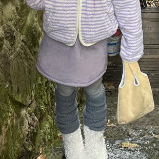 一条夹棉香芋紫松紧简约短裙显瘦半身裙 冬天 Eve