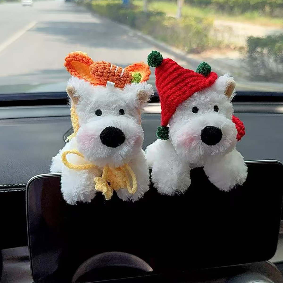 车内装饰品摆件屏幕车载西高地中控台副驾驶摆件2025新款创意可爱