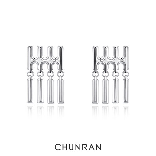 CHUNRAN新款刻度元素流苏耳环