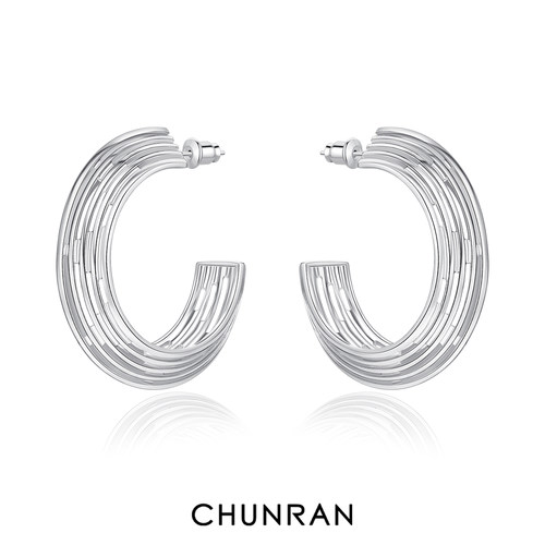 CHUNRAN春然大耳圈镂空耳环