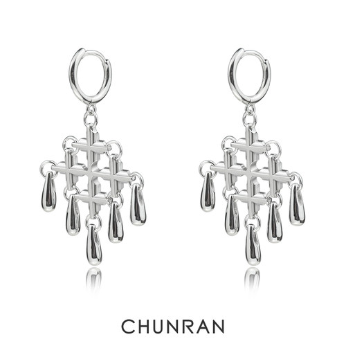 CHUNRAN十字水滴设计感耳环