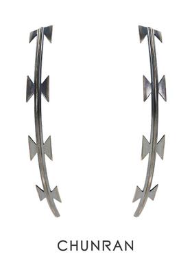 CHUNRAN荆棘系列弧形耳饰个性耳钉S925银