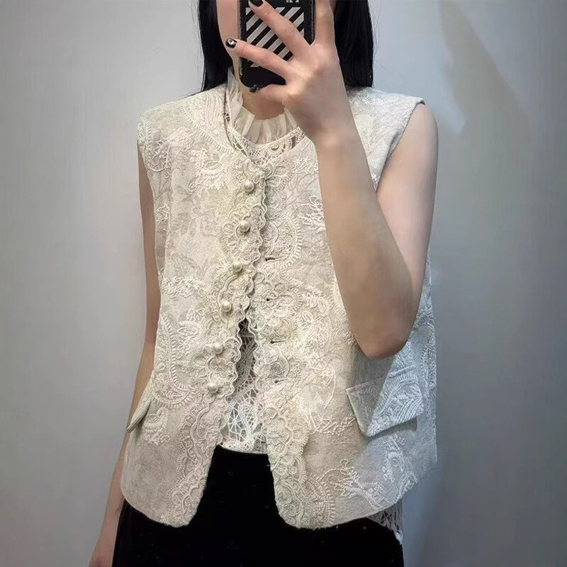马夹春装新中式上衣欧货外穿高级马甲