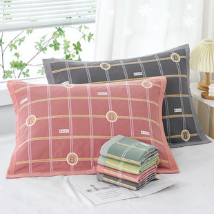 枕巾天阳纯棉纱布防头油加大单人盖巾枕芯通用一对装