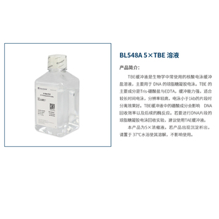 BL548A 5×TBE溶液 主要用于DNA的琼脂糖凝胶电泳 500ml/瓶