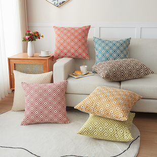 抱枕套不含芯50*50棉麻大靠枕套罩60*80长方形2022新款大尺寸定做