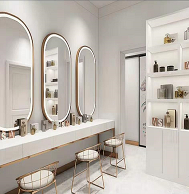 北欧梳妆镜浴室镜美发理发店发廊美容化妆镜壁挂椭圆化妆镜