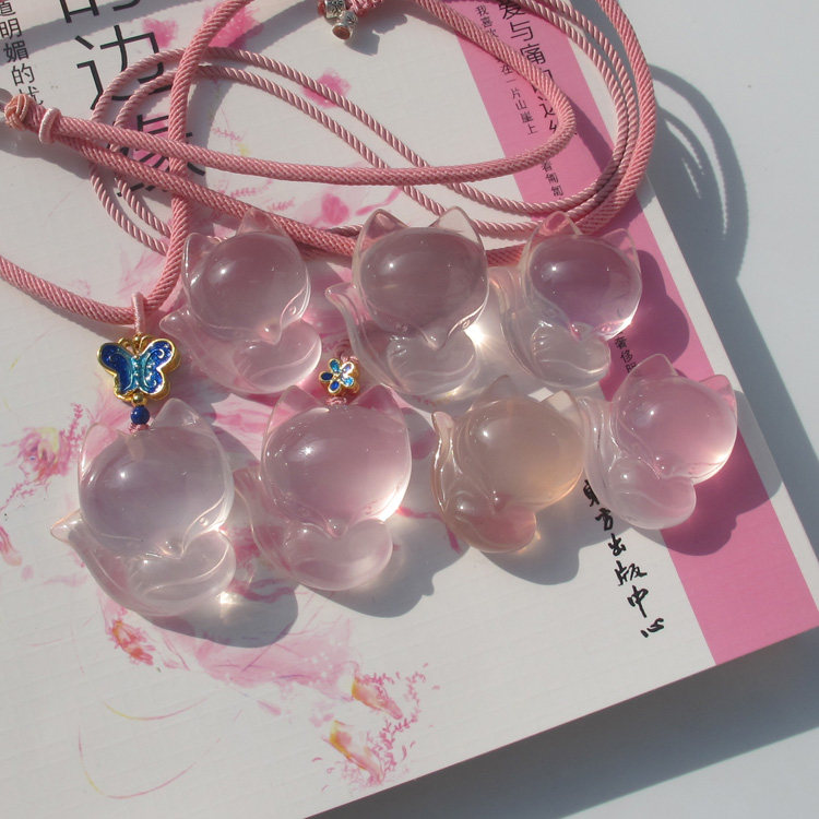 天然星光粉水晶狐狸吊坠招桃花粉晶小狐狸旺姻缘萌狐项链女毛衣链,饰品/流行首饰/时尚饰品新,颈饰,淘宝优惠券,粉丝福利购,淘宝优惠卷