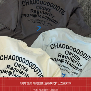 印花短袖 三色入品牌扇形文字排版 T恤 SS25 7440