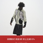 7440 肌理面料尼龙网眼对称包布拼接翻领夹克外套 SS24