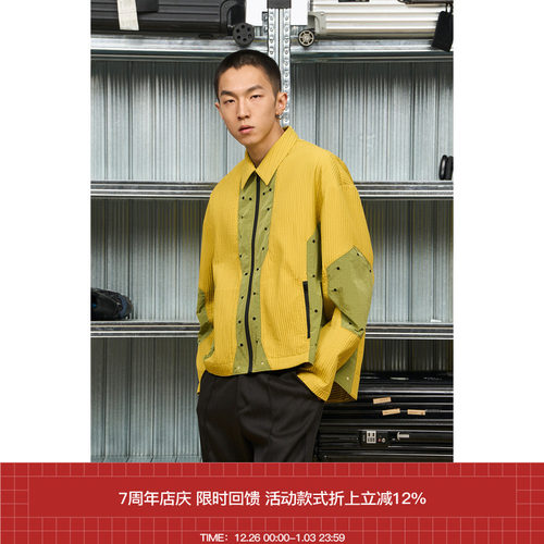 秋季翻领打孔美式休闲夹克外套