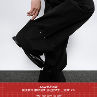 裤 脚口大翻边硬感直筒休闲工装 AW25 7440