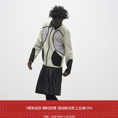 7440肌理面料尼龙网眼对称夹克